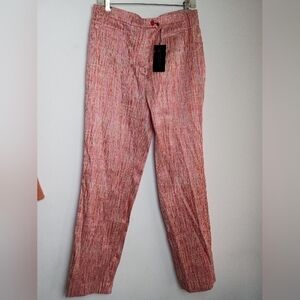 NWT Camalgori Women Pink & Red Made in Italy Dress Straight Leg Pants sz EU46